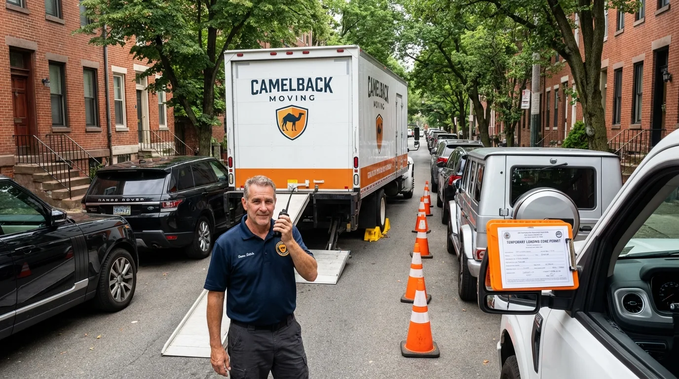 City street loading permit setup in New Hope, PA