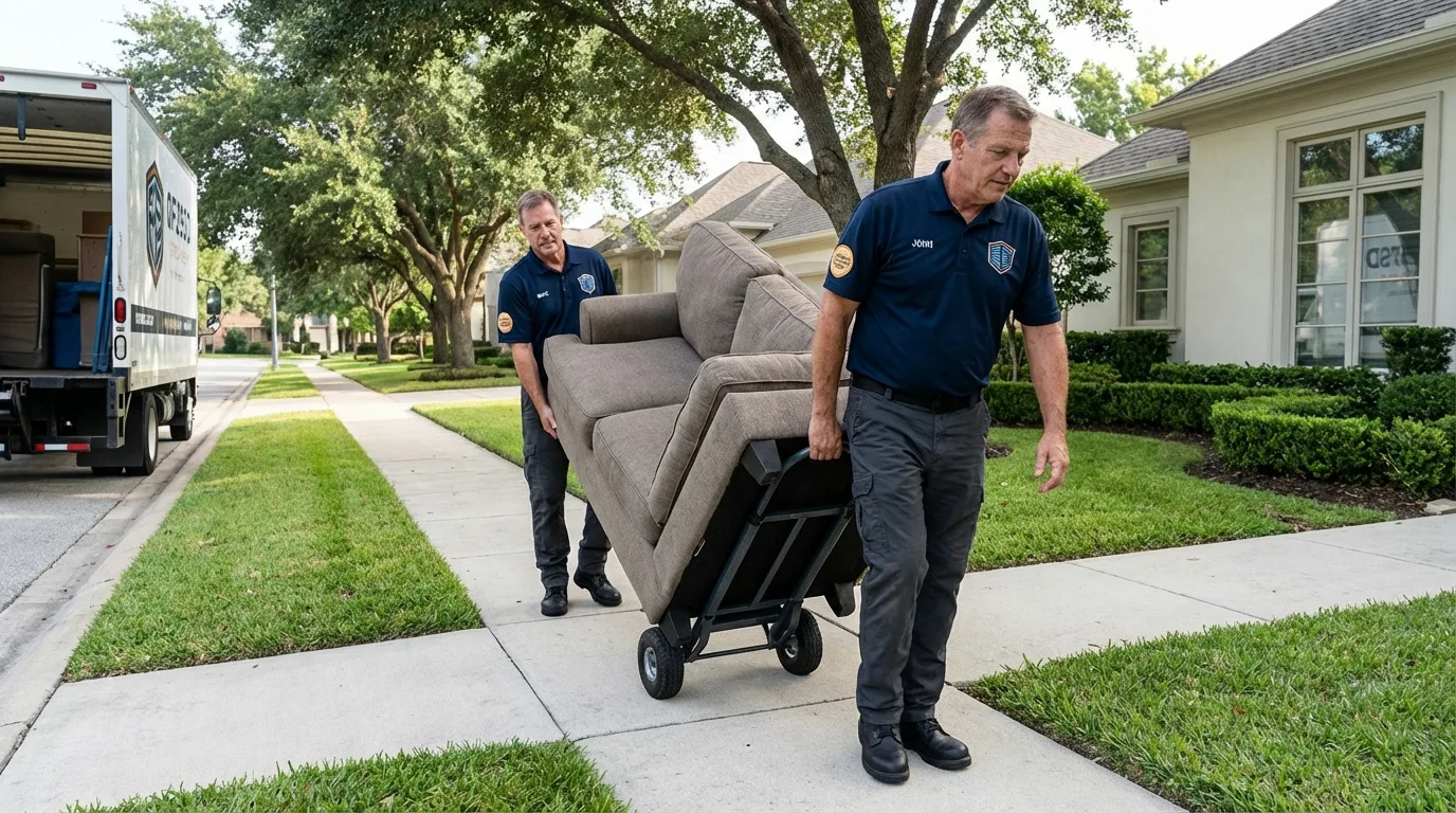 Local residential moving crew loading furniture in New Hope, PA