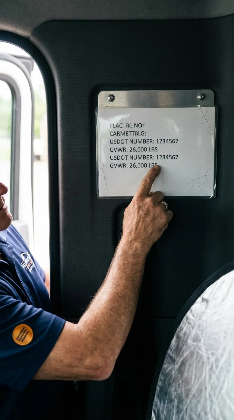 USDOT licensing placard verification in New Hope